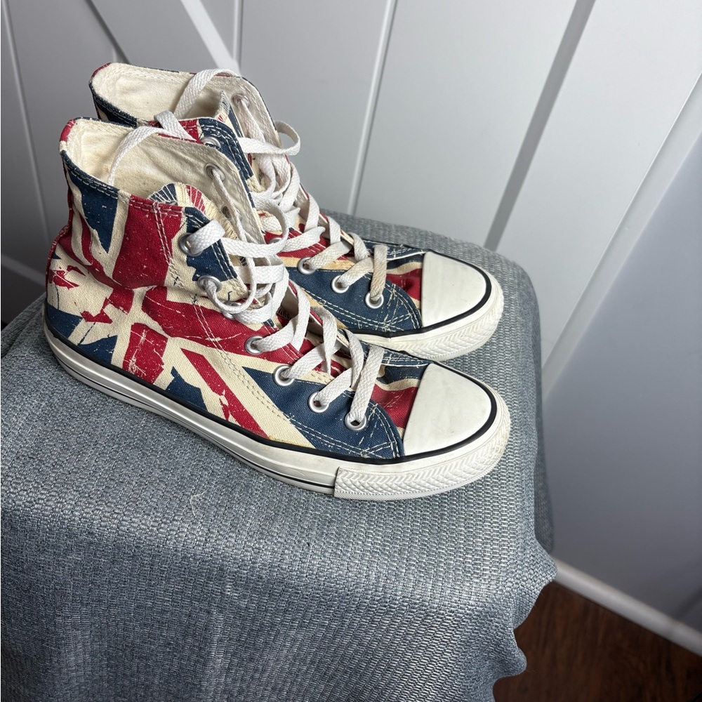Y2K Converse Chuck Taylor Distressed  Red White Blue Womens Size 8; Men’s Size 6 - Picture 4 of 8